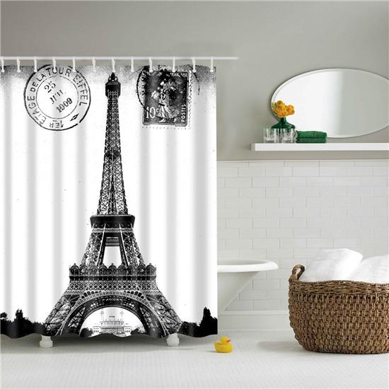 Vintage Style Paris Style Tower Retro Bathroom Shower Curtain Fabric Waterproof Polyester Cortina Ducha 180X180cm