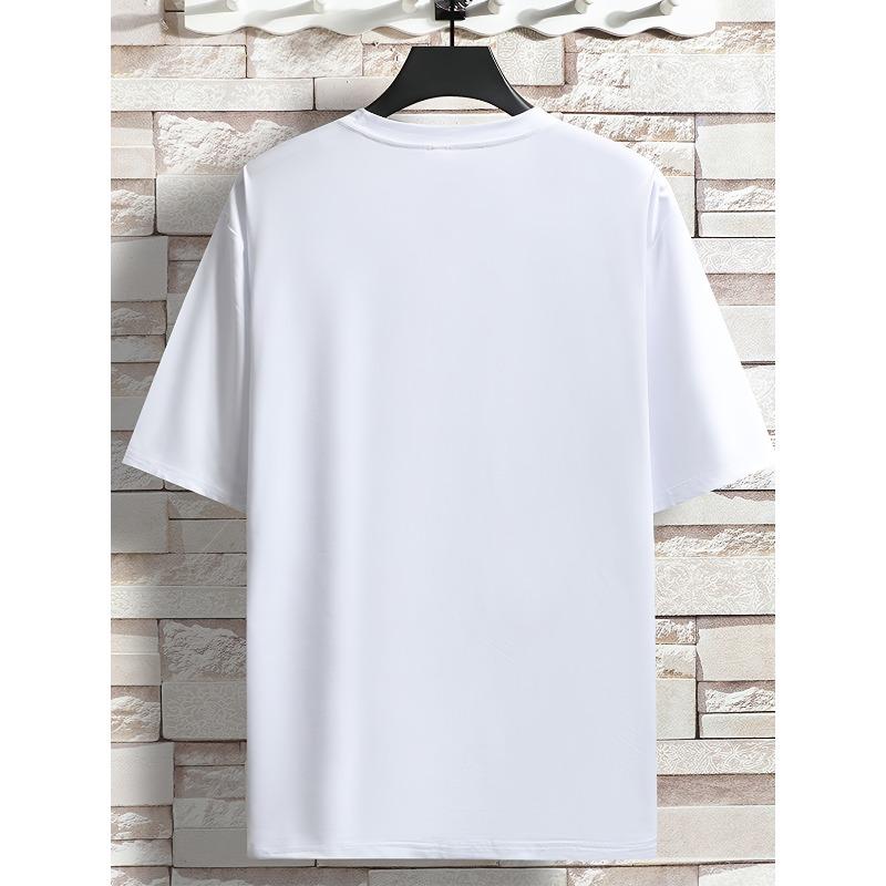 European Sizes Spring and Summer Short-sleeved T-shirt American Fashion Fashion Label Printed Men's Youth