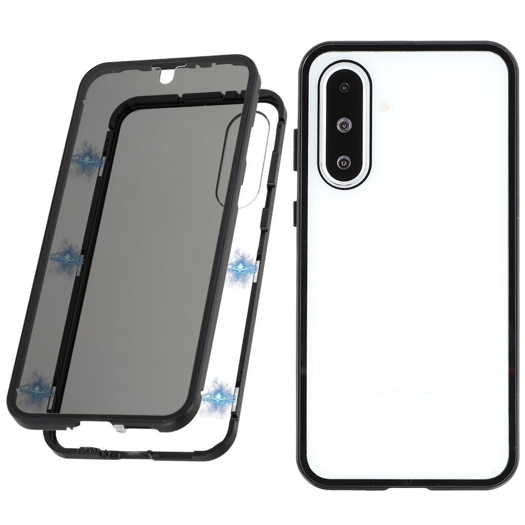 For Samsung Galaxy A56 5G Case with Anti-Spy Screen Protector Tempered Glass Metal Phone Cover Magnetic Clasp