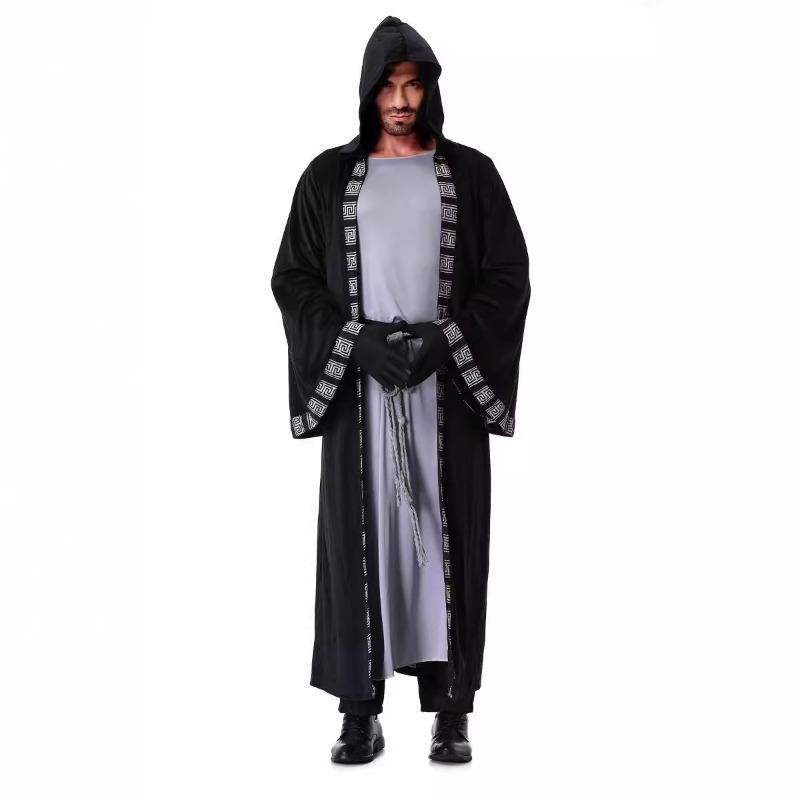Halloween new death priest cold robe warrior cape adult men's stage costume