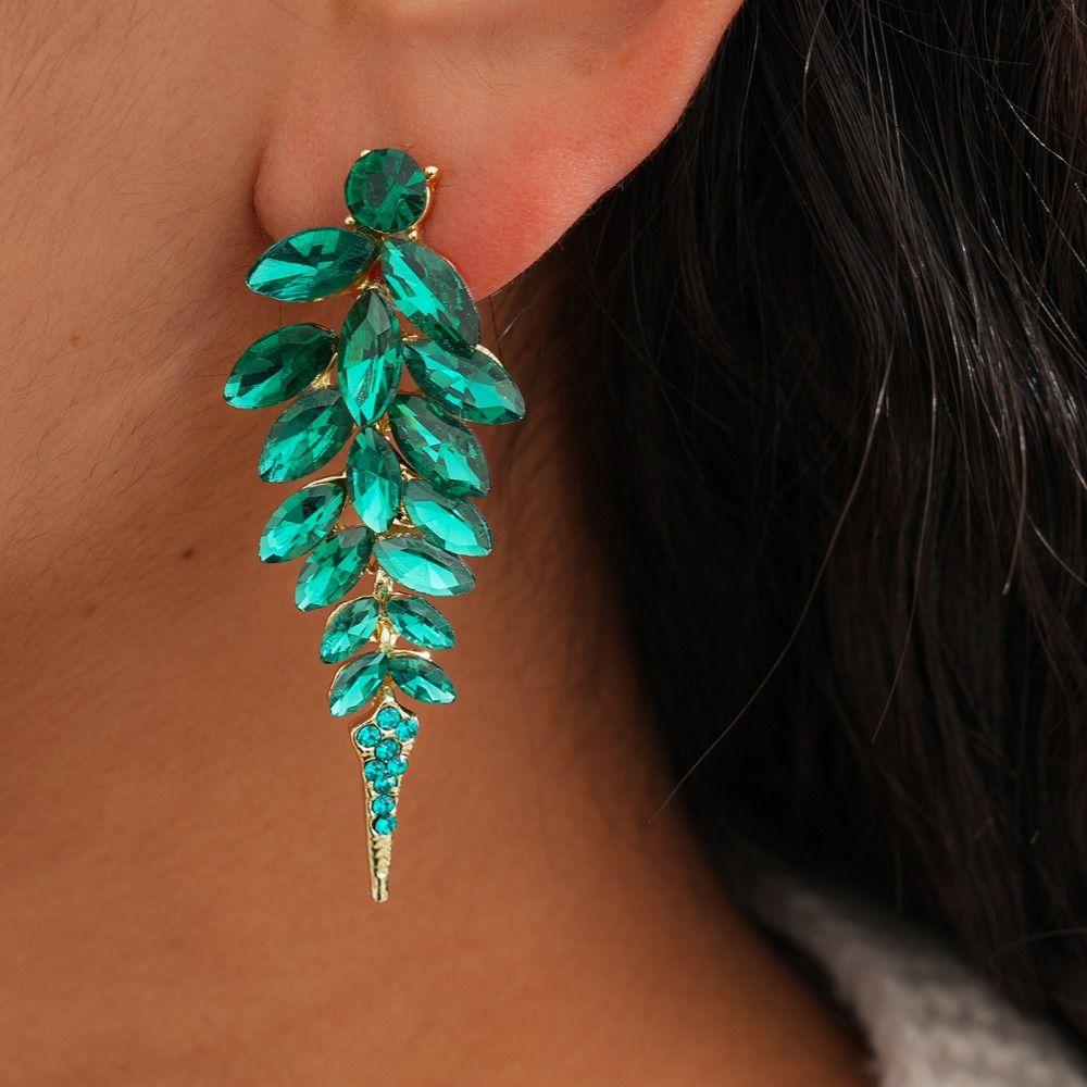 Full Drill Tassel Earrings Round Rice Bead Dangle Earrings Light Luxury Stud Earrings  Bride