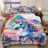 Dreamy Rainbow Unicorn bedding, duvet cover, pillowcase, home decoration, birthday gift (1 * duvet cover+2 * pillowcase, coreless)
