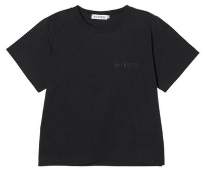 Milkfed Casual STENCIL LOGO COMPACT BLACK Women's S/S TEE,