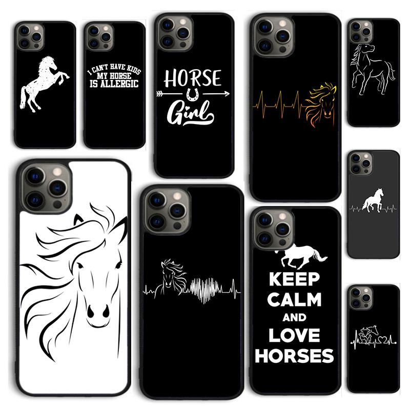 Autumu Horse Pony Horse Heartbeat Phone Case Cover for iPhone 17 Air 16 16e 15 12 11 13 14 Pro Max Apple Plus Coque