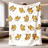 2026 Latest Flannel Blanket Cute Corgi Dog Blanket Soft Flannel Sofa Throw & Bedspread AllSeason Cozy Companion for Pet Lovers Lightweight Home Decor