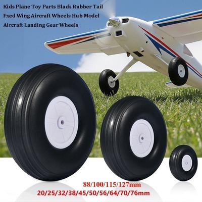 Black Kids Plane Toy Parts Rubber 0.75" - 5" Inch Model Aircraft Landing Gear Wheels Toys Plane Accessory