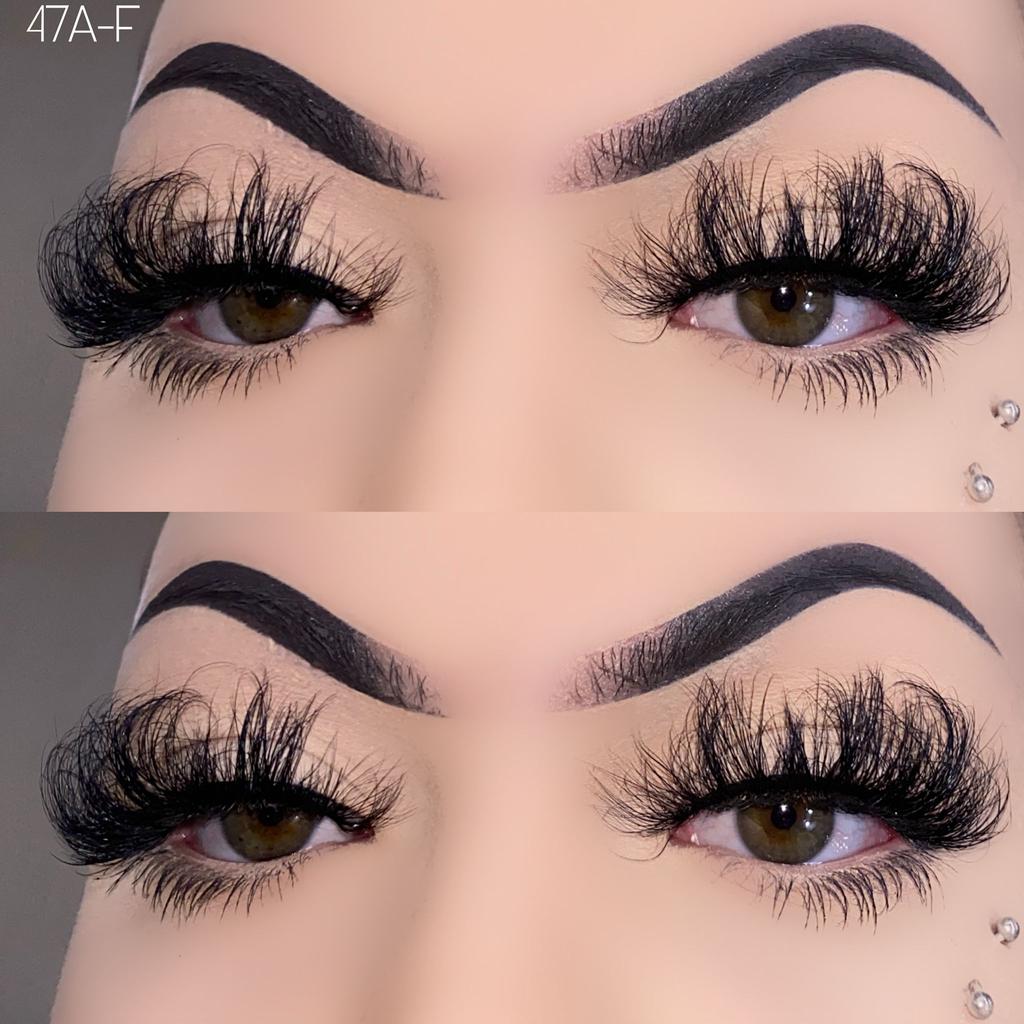 Russian 25MM Fluffy Lashes D Curl Mink Lashes Long Thick Natural False Eyelashes Wholesale Lashes Vendors Makeup Mink Eyelashes