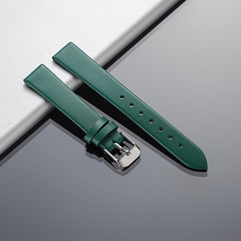 Ultra-Thin Soft Matte Unisex Cowhide Watch Strap with Medium-Luster Microfiber and Flat Grain