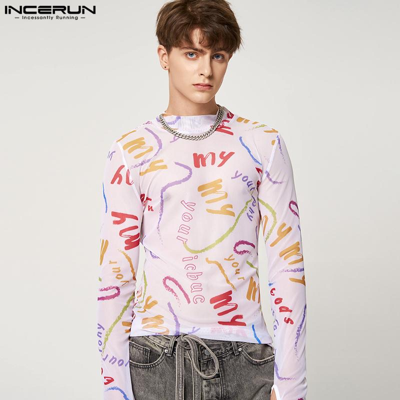 

INCERUN весенние мужские тонкие топы с принтом