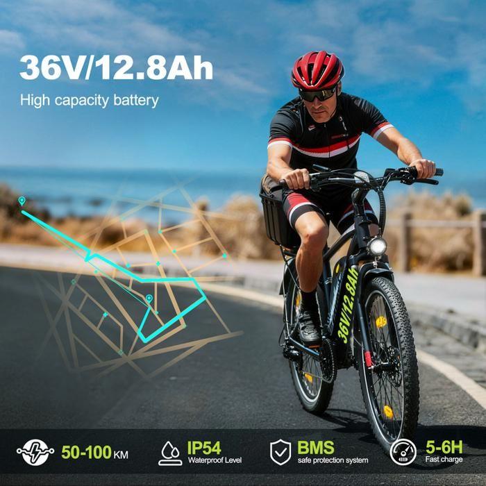 AVDLEU - Elektrokolo 27,5" - Motor 250W - Baterie 36V 12,8Ah - 60 až 120 km (Režim ASIST) - 7 rychlostí SHIMANO