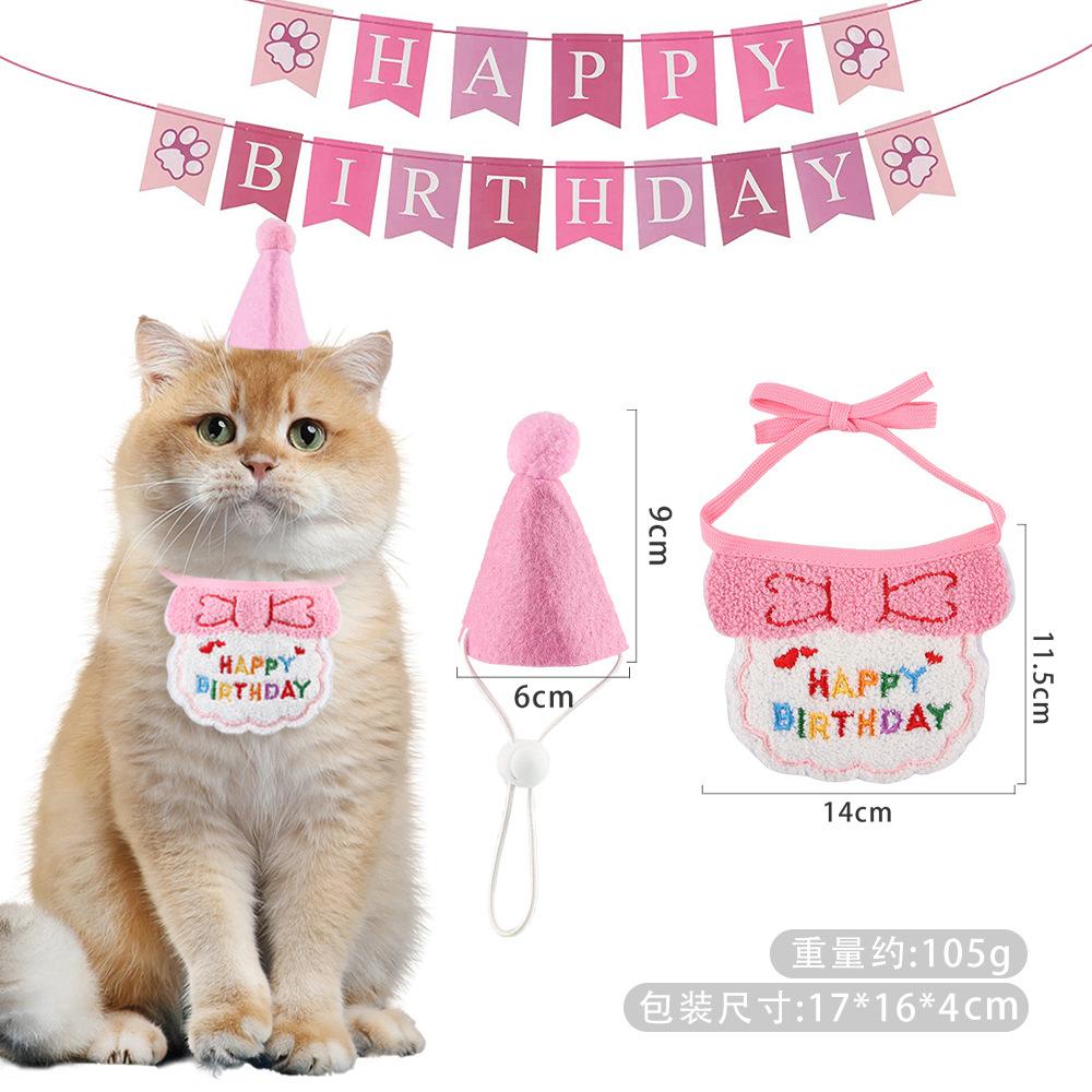 

Милые нагрудники на день рождения для кошек, наряды на день рождения, нагрудники для маленьких собачек, кошек, домашних животных, тканевые буквы, реквизит для фотосъемки