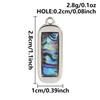 3pcs Geometric Charm Real Abalone Shell Stainless Steel Pendants For Jewelry Making Supplies Rectangle Round Pendant DIY Finding