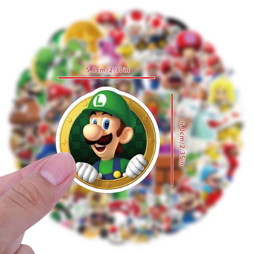 100 Classic Super Mario Cartoon Graffiti Stickers for Car, Luggage, and Cup