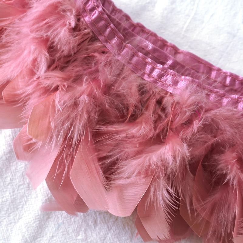 50Pcs Turkey Feather Fire Piece Feather Cloth Edge, Skirt Lace Feather Wall Feather Light Diy Dance Suit Decorative Materials