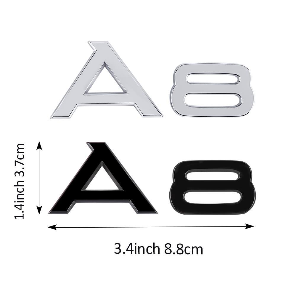 3D ABS Letters Emblem for Audi A3 A4 A5 A6 A7 A8 Q2 Q3 Q5 Q7 A4L A6L A8L Car Rear Trunk Badge Tail Logo Decoration Sticker Decal