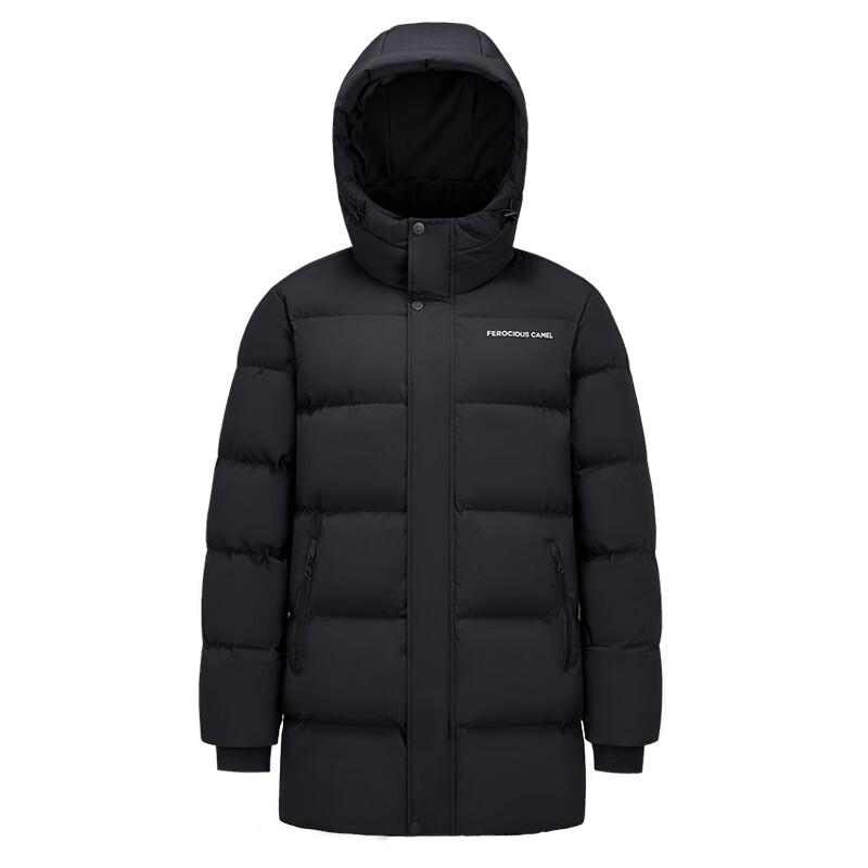 CAMEL Men's Mid-Length Hooded Down Jacket