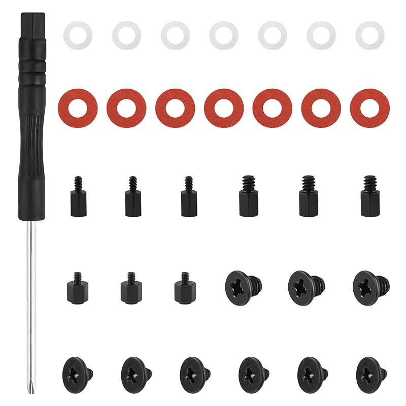 510PCS Computer Screws Assortment Kit, Carbon Steel Black Zinc Plated Motherboard Standoffs Screws PC Screws for HDD, SSD Hard Drive Fan, Power