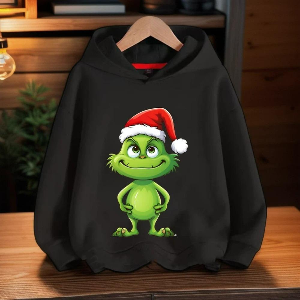 Fashion Men Women's Hoodies Christmas Green Monster Print Pullover Top Cartoon Casual Sweatshirt Kids Hoodies Long Sleeve Clothing