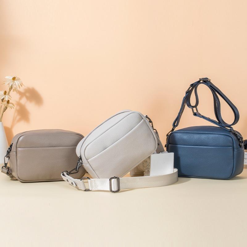 Leather Women's Bag New Trade Solid Color Messenger Bag Women's Versatile High-end Shoulder Bag Small Square Bag Large Capacity