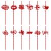 24 Valentine's Day Paper Straws Disposable Straw Decoration Disposable Paper Straw Party Decoration Supplies