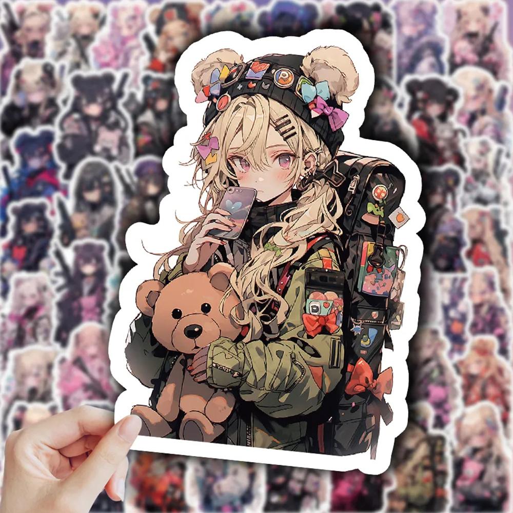 10/30/60pcs Kawaii Anime Soldier Girls Stickers Cute Cartoon Kids Decals Toy Phone Case Suitcase Laptop Graffiti Sticker Decor