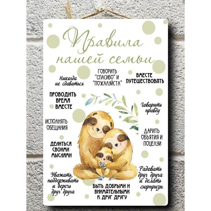 Правила дома Металлическая табличка, Постер для декора стен семейного дома 30