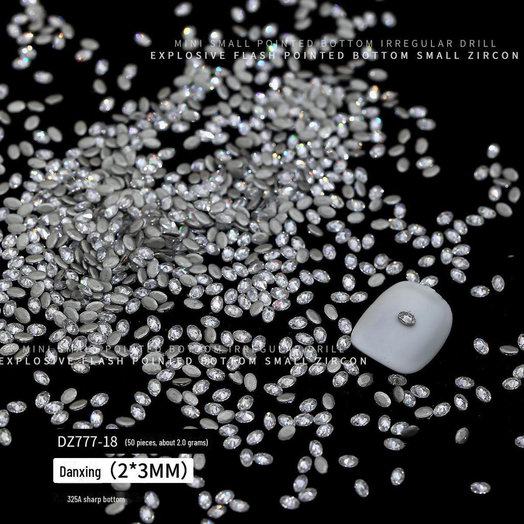 50-Piece Mixed Shape Zircon Manicure Diamonds