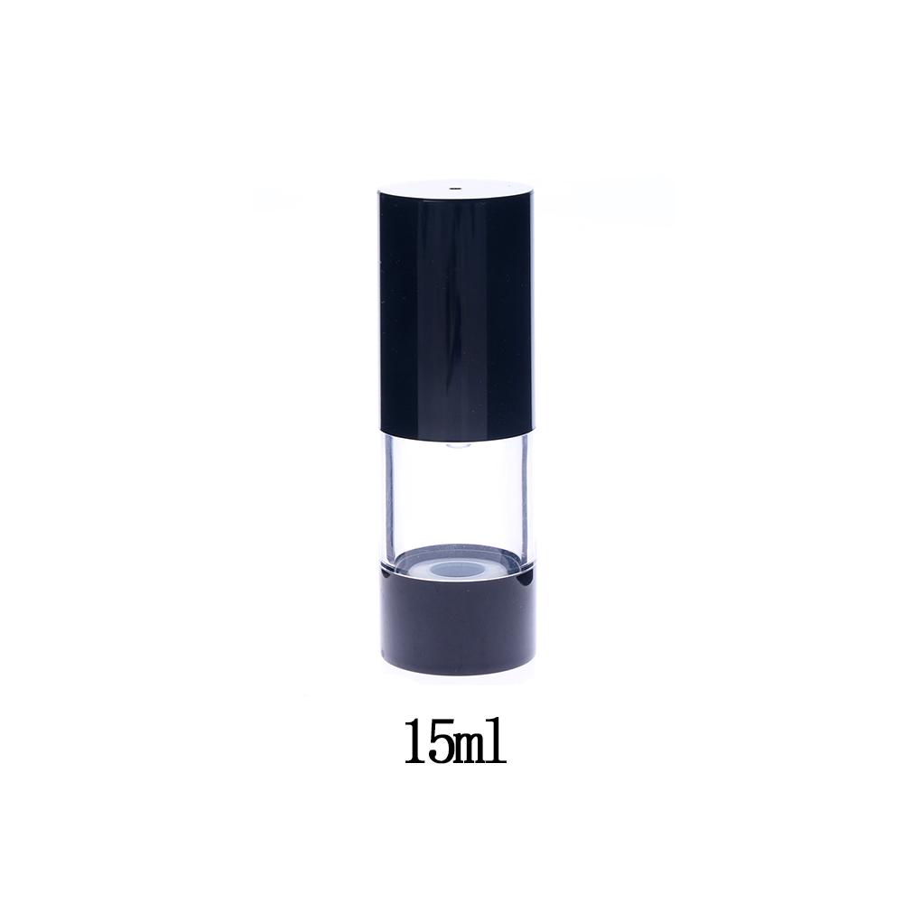 1pc 15/30/50ml Portable Airless Lotion Bottle Black Cap Cosmetic Pump Bottle Empty Makeup Container Travel Refillable Bottles