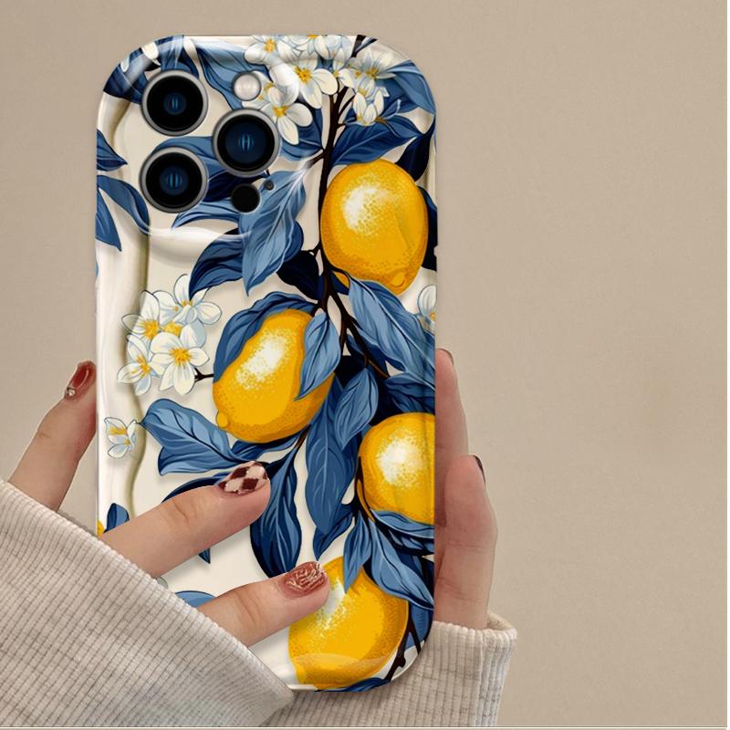 Summer Fruit Lemon Flower 3D Clear Case For iPhone 16 16E 15 14 13 12 11 Pro Max X XS X S Max XR SE 2020  7 8 Silicone Cover