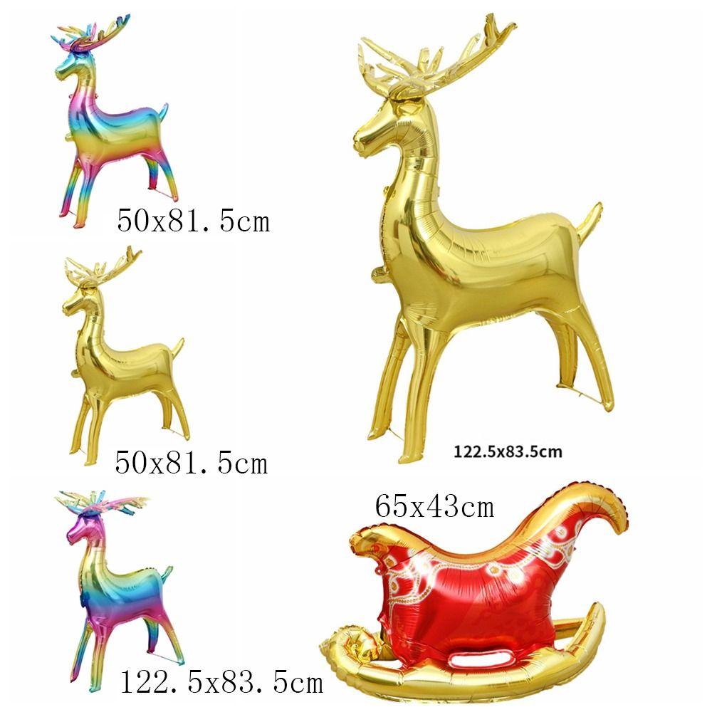 Inflatable Christmas Sleigh Balloon Deer Elk Aluminum Film Balloon Christmas Elk Balloon  New Year