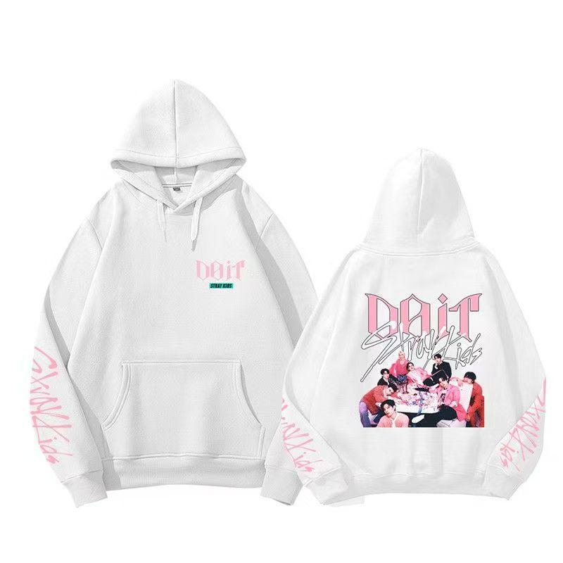 Bluzy Straykids Moda Płaszcz SK Gwiazda Kpop SKZ DOIT ubrania