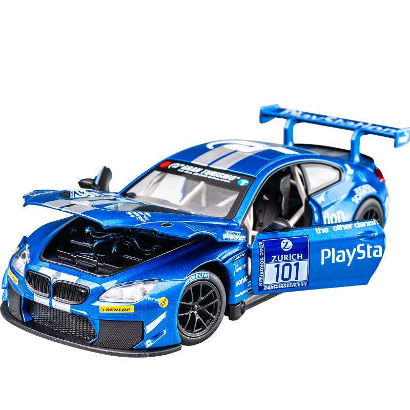 1:24 BMW M6 GT3 M4 BMW CSL Racing Car Free Wheeling High Light Sport Racing Car Model Toy Diecast Metal Alloy Miniature Replica