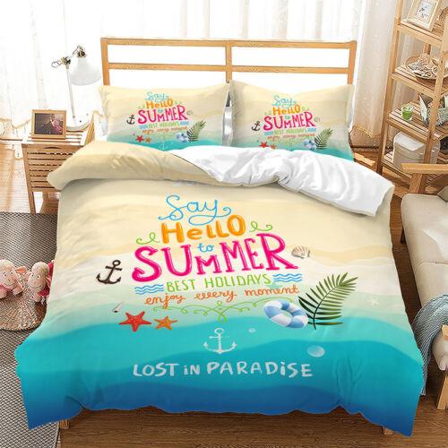 

Пляжный отдых с принтом кокосовой пальмы Пододеяльник Пододеяльник Наволочка Комплект постельного белья Single 135x200cm