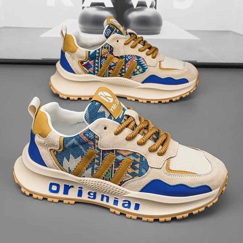 

Men s shoes new spring versatile platform casual youth sports dad trendy shoes 44 синий