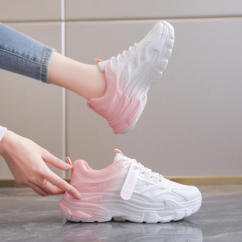 CRLAYDK Women's Walking Shoes Platform Non Slip Running Sneakers Gradient Breathable Workout Girls Sports Comfort Tennis