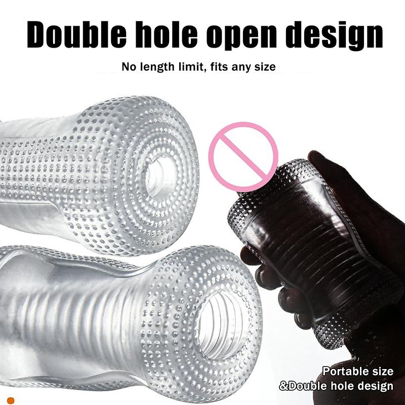 1Pc 12cm Male Masturbator Transparent Jelly Artificial Vaginal Real Pussy For Men Penis Exerciser Cock Enlarger Sex Toys