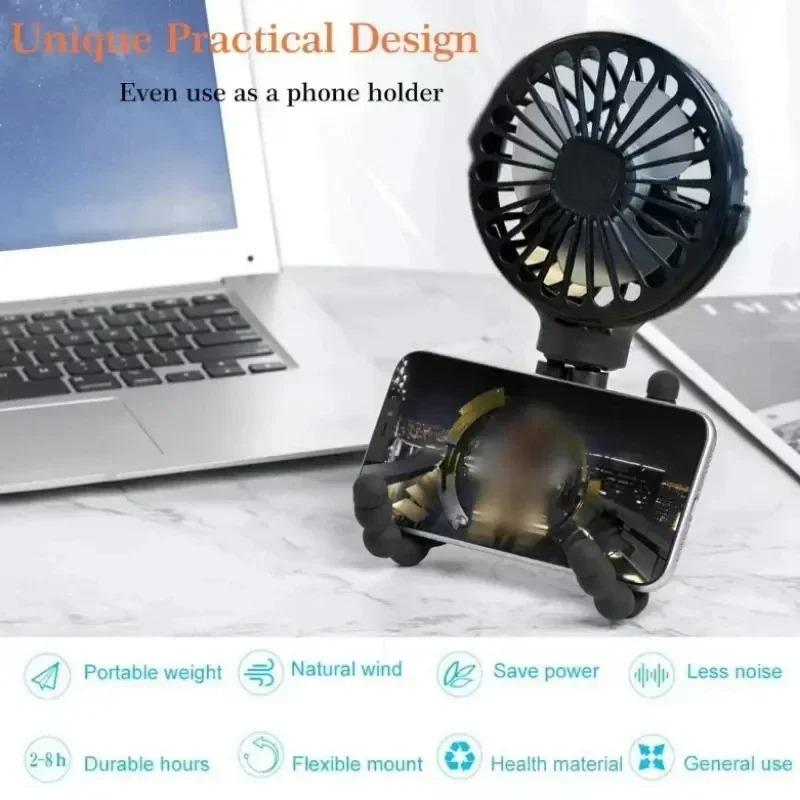 Rechargeable USB Baby Stroller Fan Hand Held Bladeless Folding Mini Ventilator Silent Table Outdoor Cooler Neck Fan