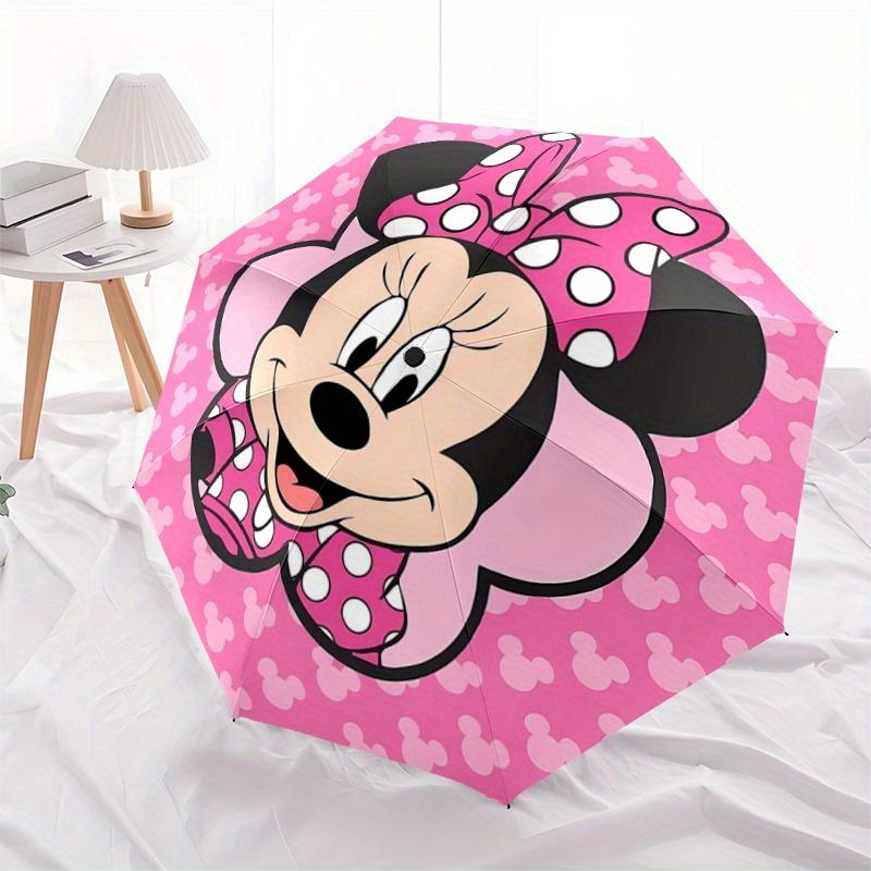 

1pc Minnie Mouse Polka Dot Auto Open Close Umbrella, Portable 3-Fold Design with 8-Bone Iron Frame, Outdoor Umbrella, Ideal Gift for Fans, T