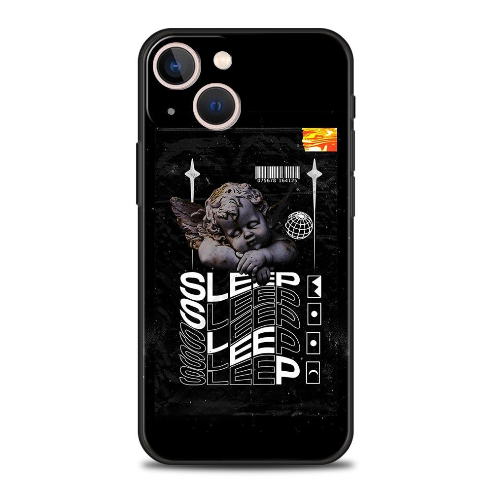 Cartoon Statue Abstract Art Phone Case Cover for iPhone 17 16 15 14 13 12 Pro Max 11 Pro Max 17 AIR Plus Shockproof Soft TPU Bag