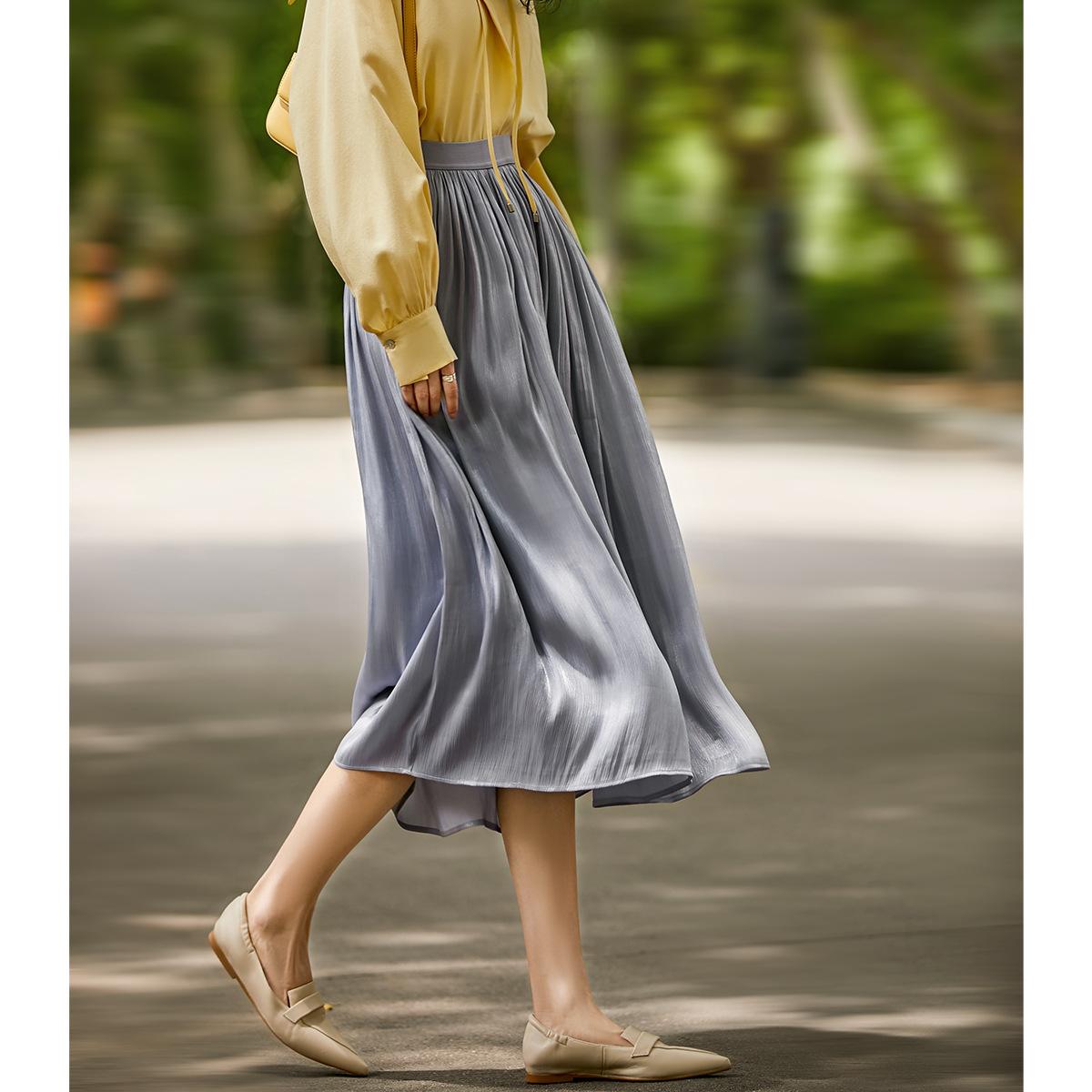 

Юбка Xianpiaopiao, струящаяся красивая шелковая нить, молочный жемчуг, светочувствительная двойная юбка XL