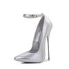 New Super High Pointed Toe Slim Heels Shoes Style Fashionable Light Mouth Large Size Elegant Buckle Fashionable Bright Colors