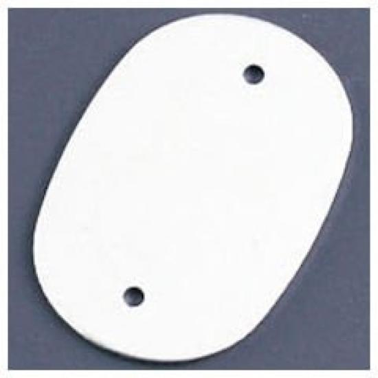 Anodized aluminum oval shape Silver nameplate, (10 pieces) 378-B