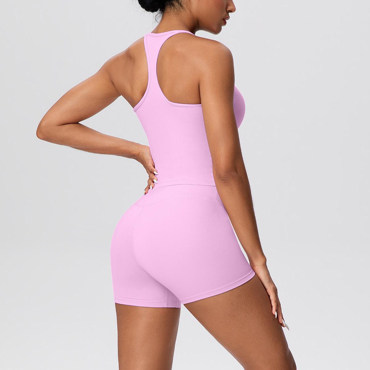 Однотонный спортивный топ-борцовка и шорты для йоги Large