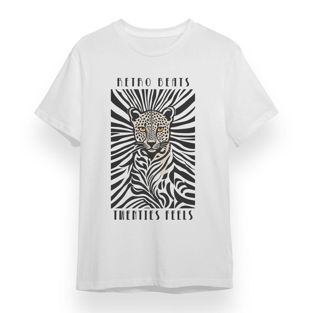 

Women s T-shirt With Zebra-Stripe Leopard Graphic White Cotton Plus Size Tee USA 2XL