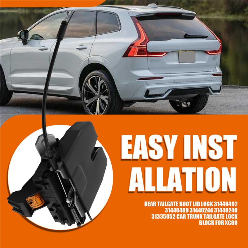 N62R-Rear Tailgate Boot Lid Lock 31440492 31440489 31440244 31440240 31335052 Car Trunk Tailgate Lock Block For Volvo XC60 NONE серебряный
