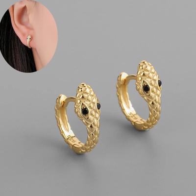 New Design Stainless Steel Small Hoop Earrings for Women Animal Snake Shaped Gold Color Punk Earrings Party Jewelry