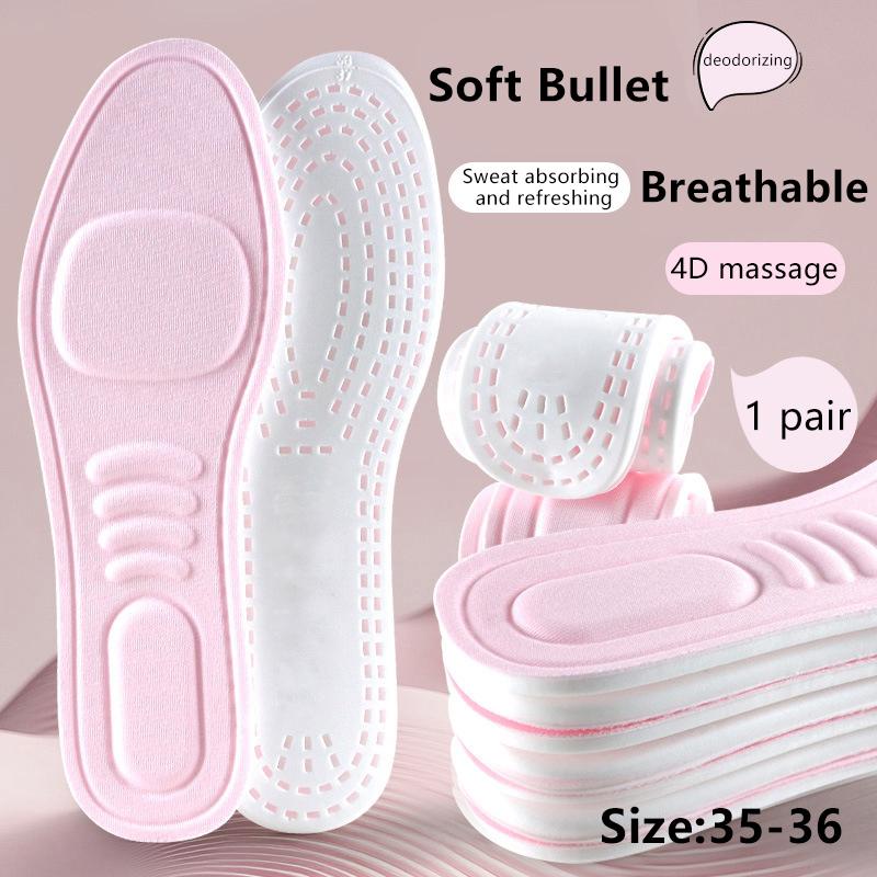 1Pair Soft Memory Foam Insoles Unisex Soft Sports Running Shoes Inserts Sweat-Absorbing Breathable Deodorant Cushion Shoe Pad