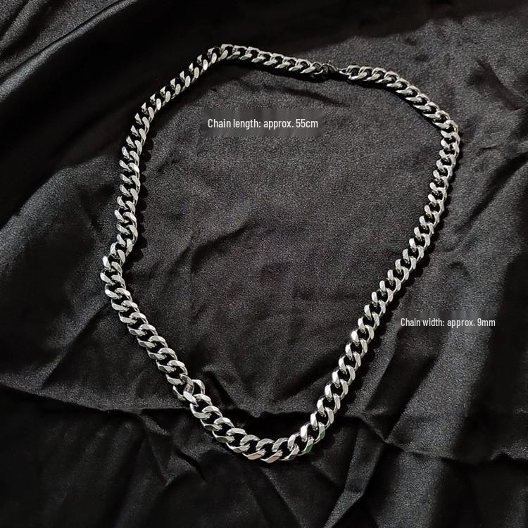 Europeisk og amerikansk hiphop chunky cubansk kjedehalskjede - Trendy street-stil for menn og kvinner, high-end bredt kragebens-tilbehør