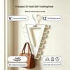 Over Door Hanger Organizer 1/2 Pack White V-Shaped 12 Hooks 360° Rotation for Small Space Clothes Storage