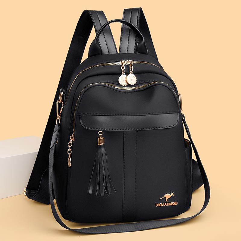 New Fashi Tassel Backpack for Women Large Capacity Travel Backpack Oxford Bag Durable Casual Shoulder Bag for Daily Commute